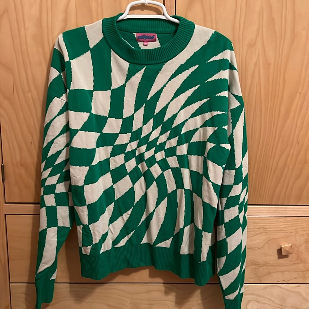 edikted green checkered sweater